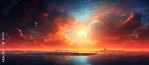 As the sun set beyond the horizon, painting the sky in shades of orange and red, the traveler marveled at the beauty of nature's art and pondered the mysteries of the cosmos, dreaming of distant © 2rogan