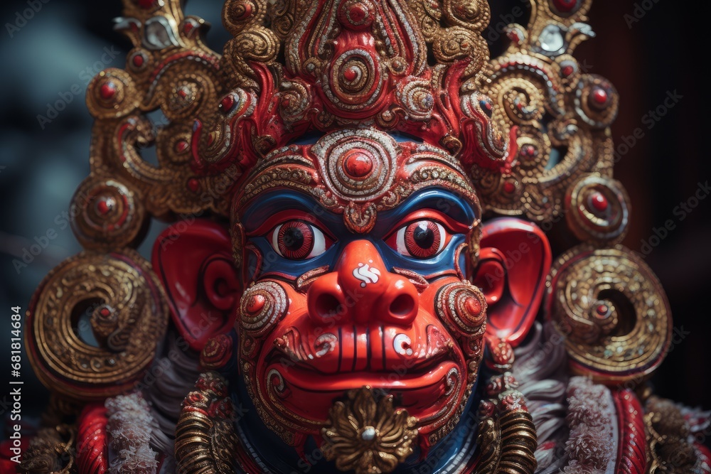 Legendary Hanuman monkey god. Indian religion. Generate Ai Legendary Hanuman monkey god. Indian religion. Generate Ai