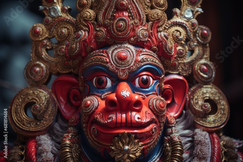 Legendary Hanuman monkey god. Indian religion. Generate Ai