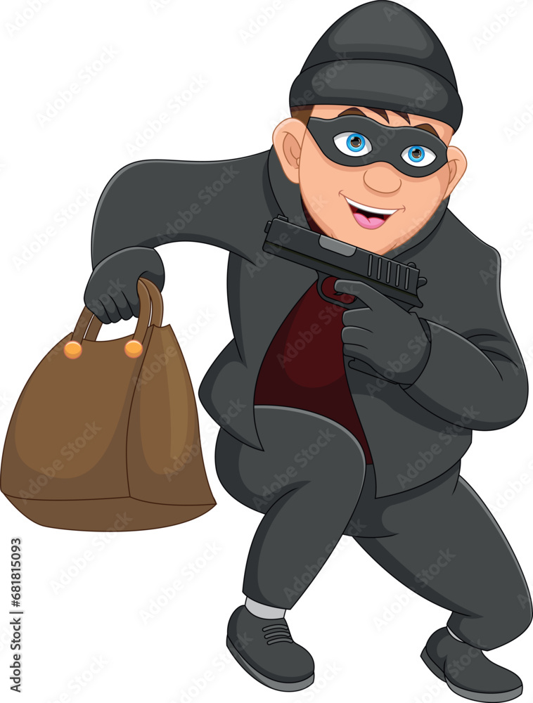 criminal man holding a gun cartoon criminal man holding a gun cartoon