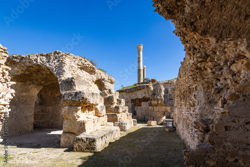Roman ruins of the Baths of Antoninus in Carthage.