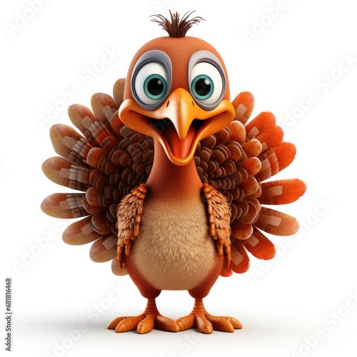 Cute Cartoon Turkey Charact...