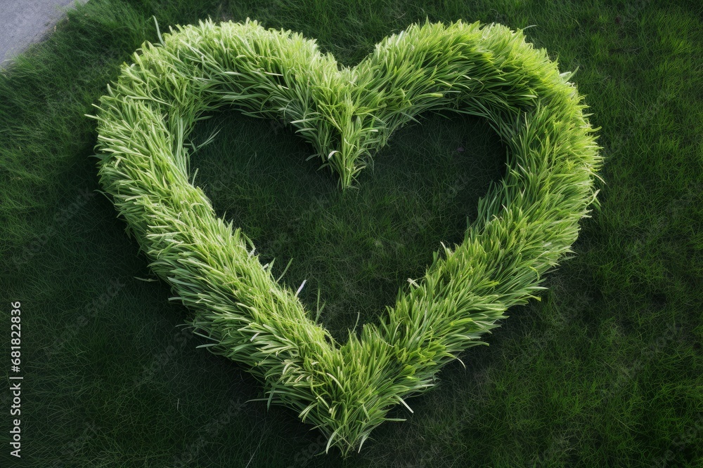 Feathery Heart grass. Shape nature leaf. Generate Ai Feathery Heart grass. Shape nature leaf. Generate Ai