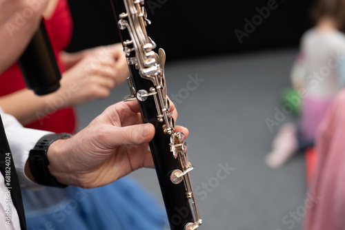 person playing the clarinet