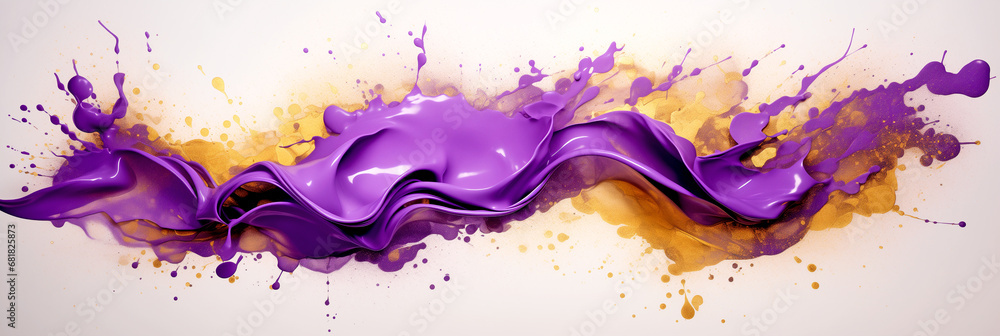 PURPLE AND GOLD PAINT SPLASHES. legal AI