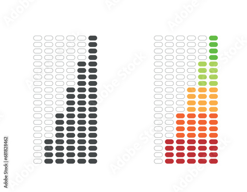 Level scale, vector. Dynamics in color