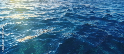 Deep blue sea water texture background. AI generated image