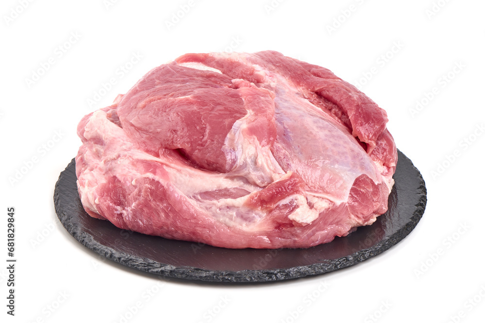 Raw pork ham, pork leg, isolated on white background. Raw pork ham, pork leg, isolated on white background.