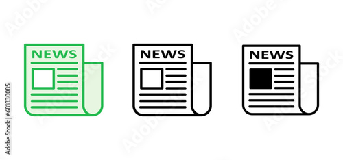 Newspaper icon set. news paper vector sign
