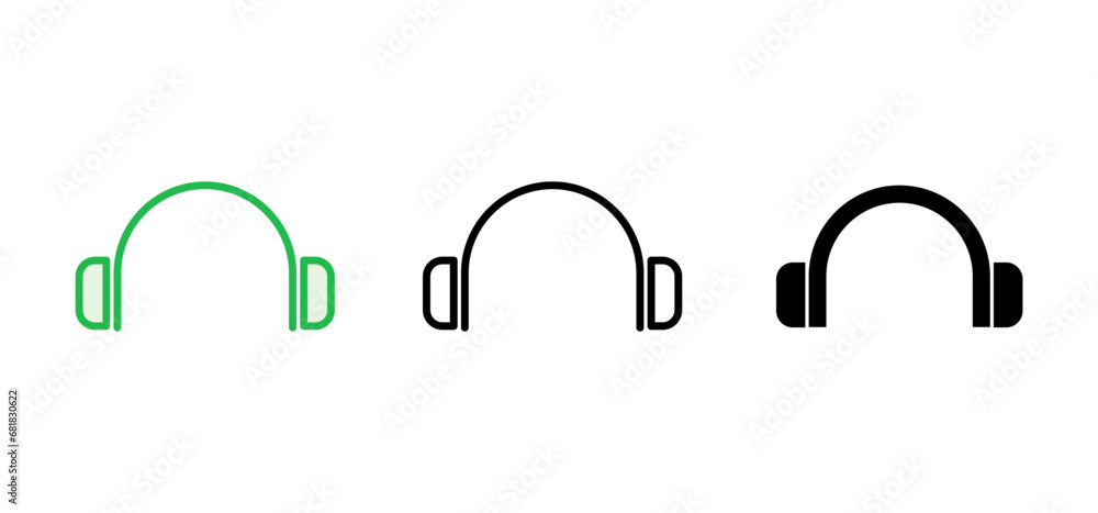 Headphone icon set. Headvector icon symbols Headphone icon set. Headvector icon symbols