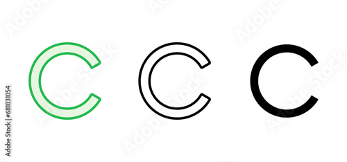 Copyright icon set. copyright symbols