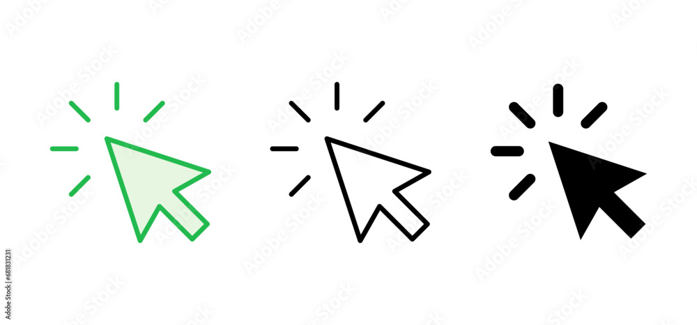 Click icon set. pointer arrow icon. cursor icon vector Click icon set. pointer arrow icon. cursor icon vector
