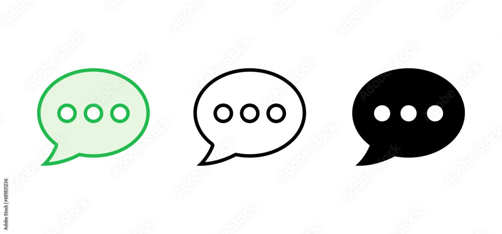 Chat icon set. speech bubble icon. comment icon vector. message. contact us Chat icon set. speech bubble icon. comment icon vector. message. contact us