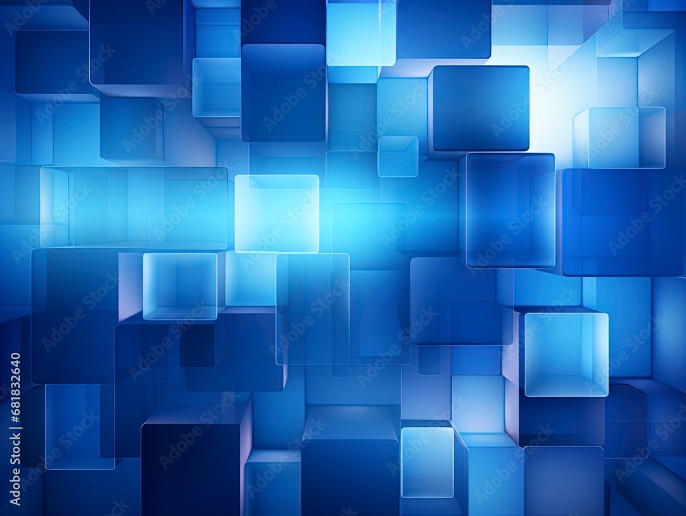 Blue abstract tech background with squares.