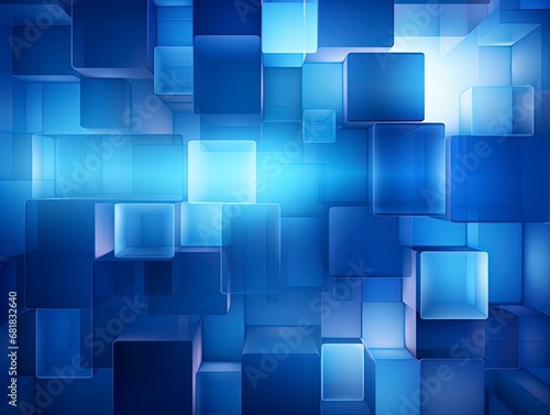 Blue abstract tech background with squares.