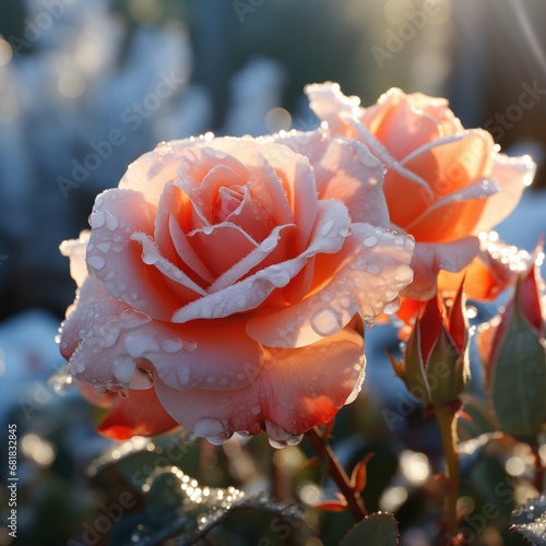 Sunlit Roses: A Frozen Moment Captured in Time