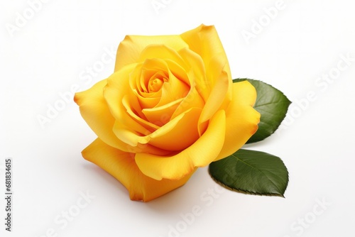 Vibrant Yellow Rose  Exquisite Isolated Flower with Detailed Retouching