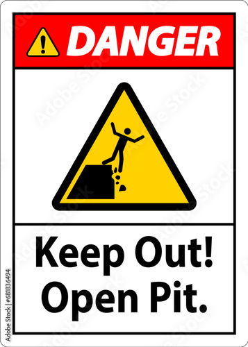 Danger Sign Keep Out Open Pit