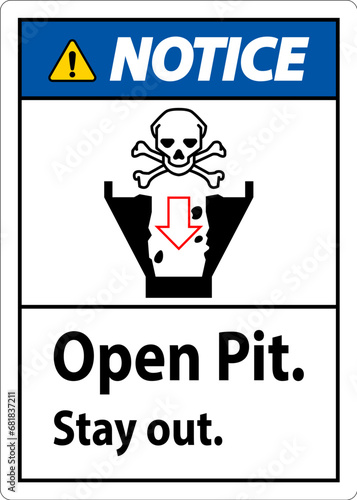 Notice Sign Open Pit, Stay Out