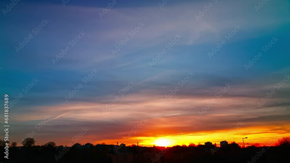 Sunset with the horizon of mixed buildings one of the districts of the city of Lublin. Sunset with the horizon of mixed buildings one of the districts of the city of Lublin.