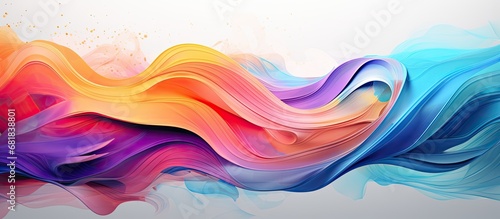 The digital art piece showcased an abstract illustration with a burst of vibrant and colorful hues, blending geometric shapes with a wave-like texture, creating a visually striking design. The