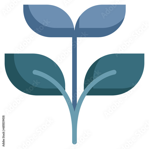 growing sprout seedling plant tree leaf nature flat style