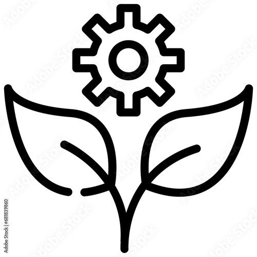 gear wheel leaf plant growing seedling nature environment simple line