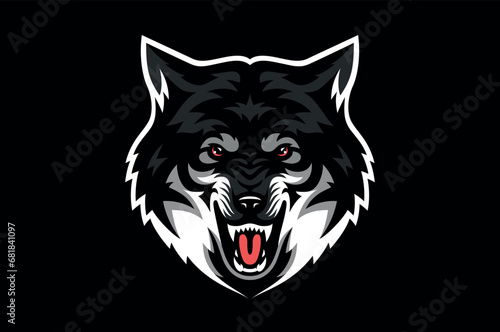 Head of Aggressive Grey Wolf