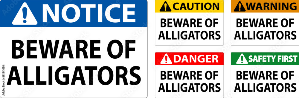 Danger Sign Beware Of Alligators