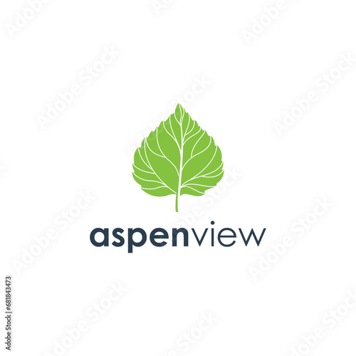 Best abstract aspen leaf natural logo vector graphic design