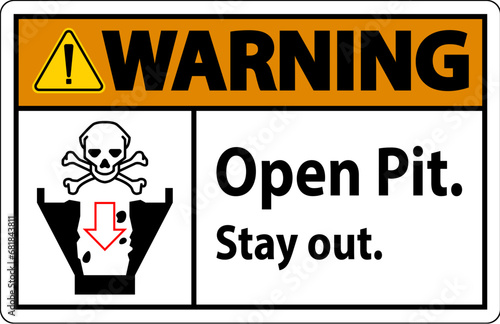 Warning Sign Open Pit, Stay Out