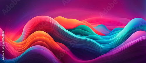 Abstract Colorful Neon Wave Design Digital Background Graphic Banner Website Poster Ads Gift Card Template