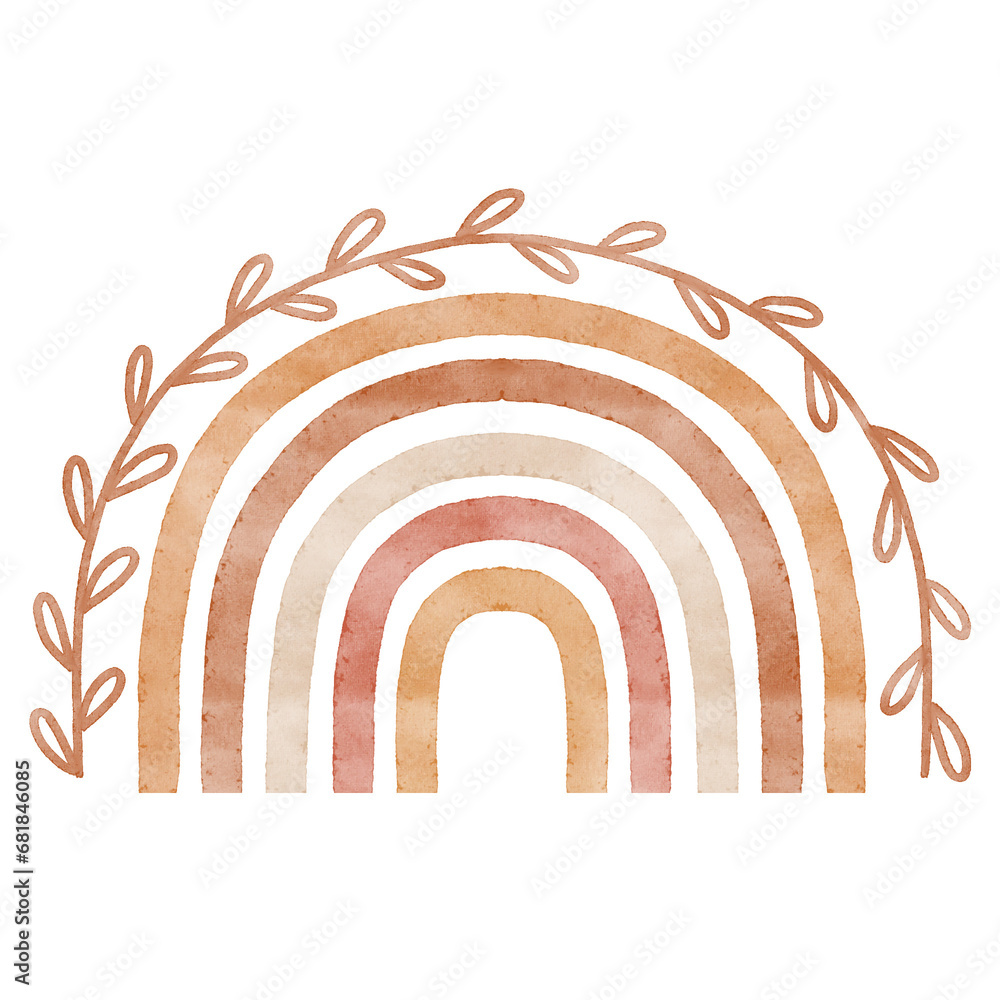Boho Rainbow Clipart in neutral brown and pink colors for baby shower invitation, wedding invitation, nursery decor Boho Rainbow Clipart in neutral brown and pink colors for baby shower invitation, wedding invitation, nursery decor