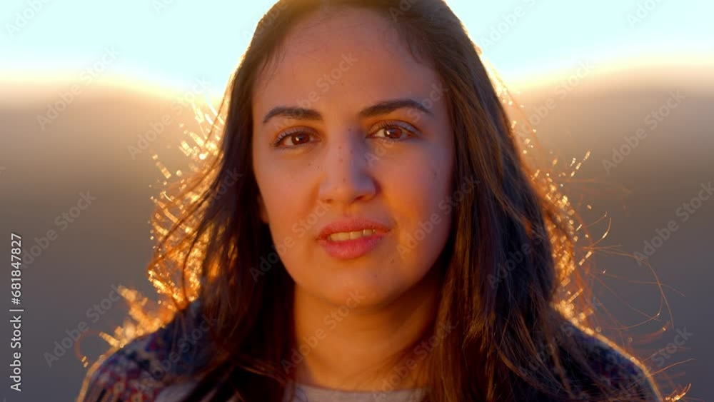 Wonderful portrait of a pretty woman in sunset - travel photography Wonderful portrait of a pretty woman in sunset - travel photography