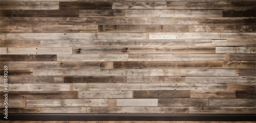A distressed wood plank wall with history.