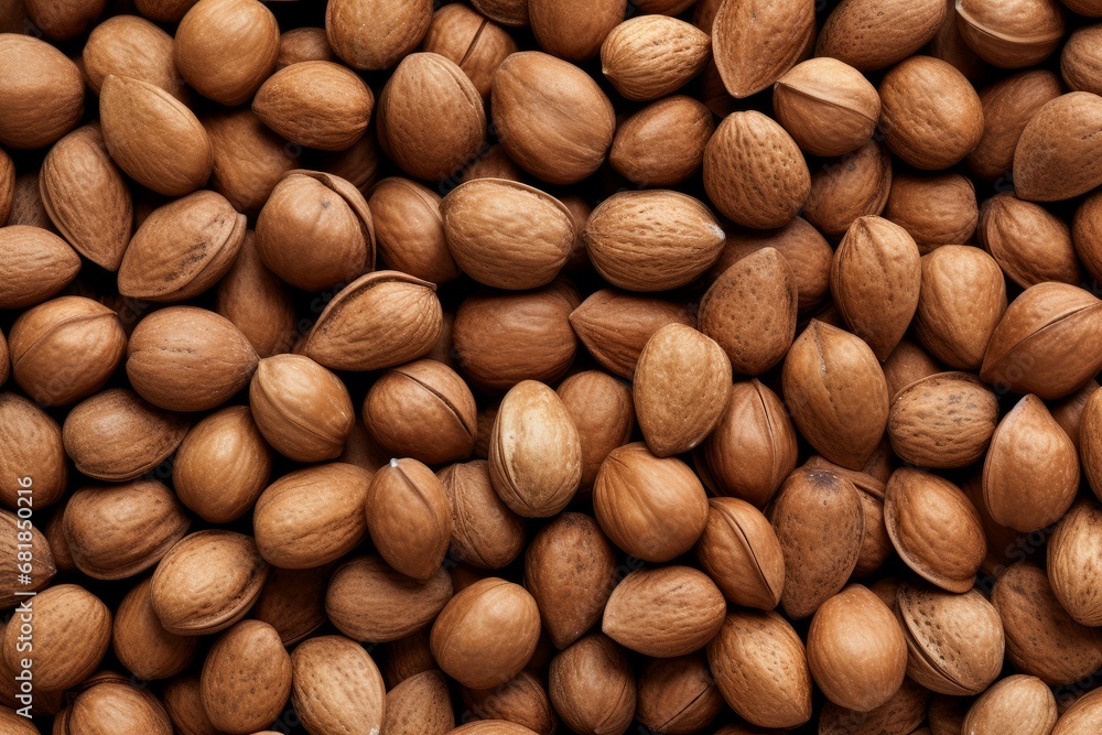 Uniform Identical nut background. Group shell. Generate Ai Uniform Identical nut background. Group shell. Generate Ai