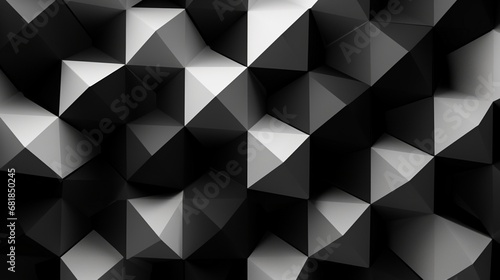 A monochrome geometric patterned wallpaper in black and white