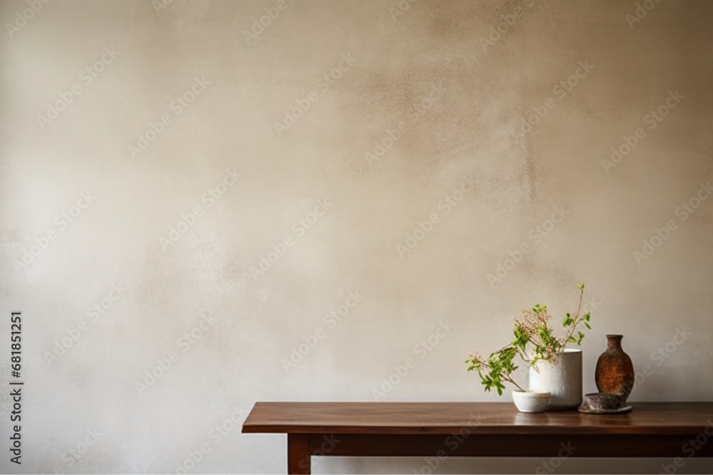 A classic, ivory wall with a fine, polished plaster finish
