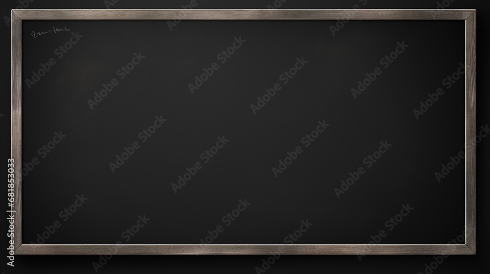 Black board hanging on wall. Generative AI Black board hanging on wall. Generative AI