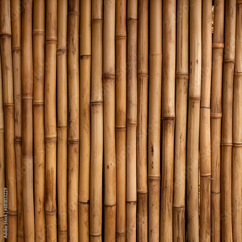 A wall featuring a unique bamboo texture  with natural color variation