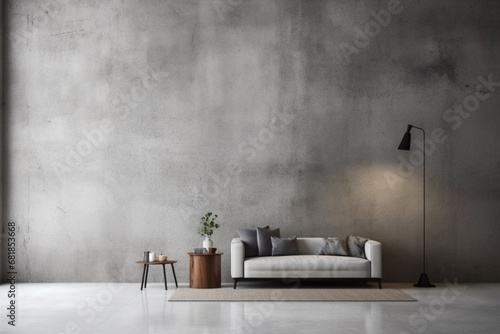 A cool, ash grey wall with a sleek, concrete texture photo