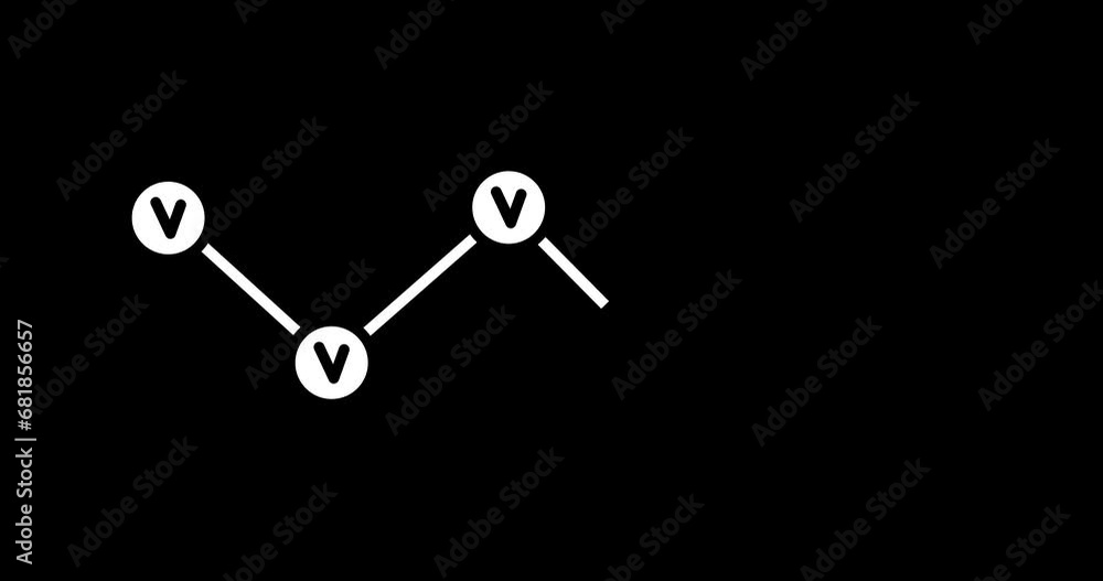 Progress concept animation. Points and check marks outline icon. Checking to do list or plan icon on black background Progress concept animation. Points and check marks outline icon. Checking to do list or plan icon on black background