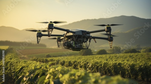 Smart agriculture drones crop monitoring precision farming sustainable practices innovative aerial © Niki