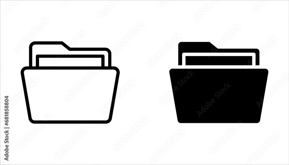 Flat folder icon set on white background. EPS 10 Flat folder icon set on white background. EPS 10