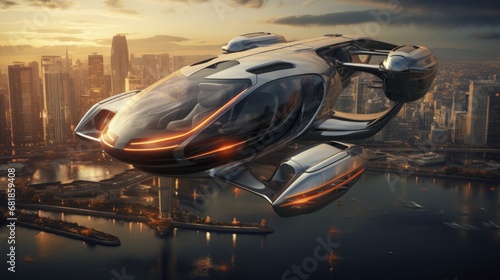 Flying cars advanced technology innovative aerial transportation urban mobility futuristic vehicles © Niki