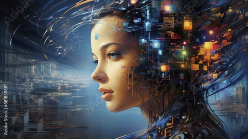 Artificial intelligence art advanced technology innovative machine generated creativity digital