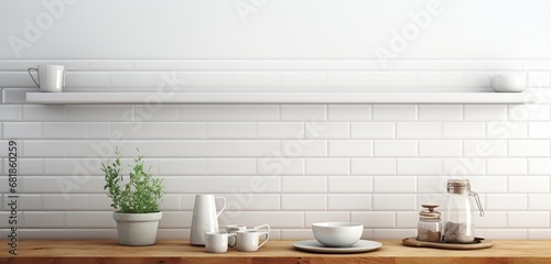 A white subway tile wall with clean lines.