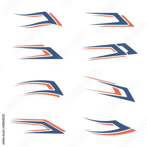 Collection of abstract racing stripes vehicle wrap stickers
