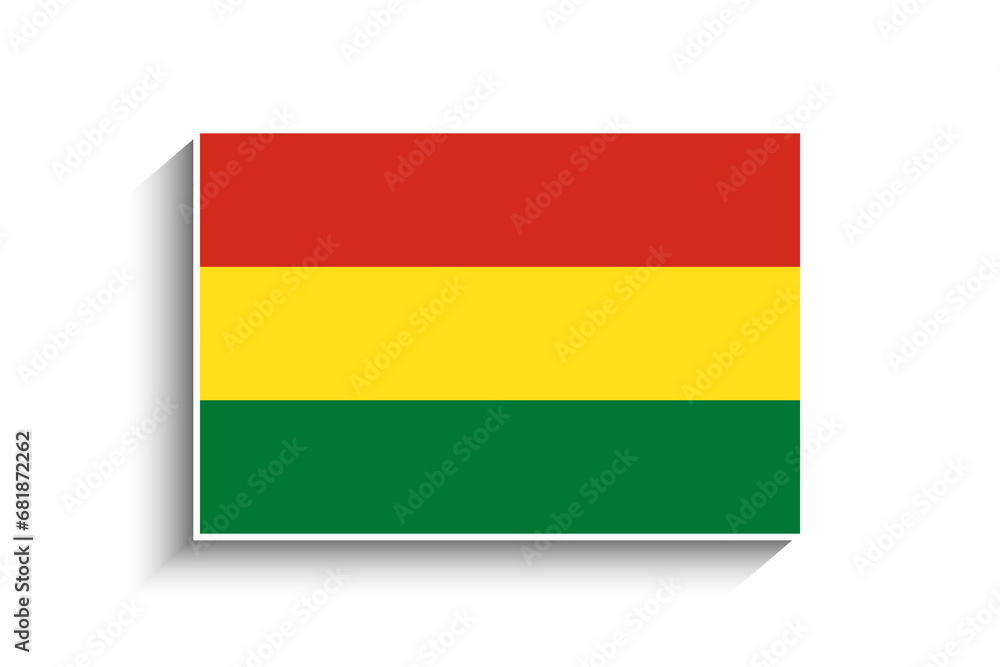 Flat Rectangle Bolivia Flag Icon Flat Rectangle Bolivia Flag Icon