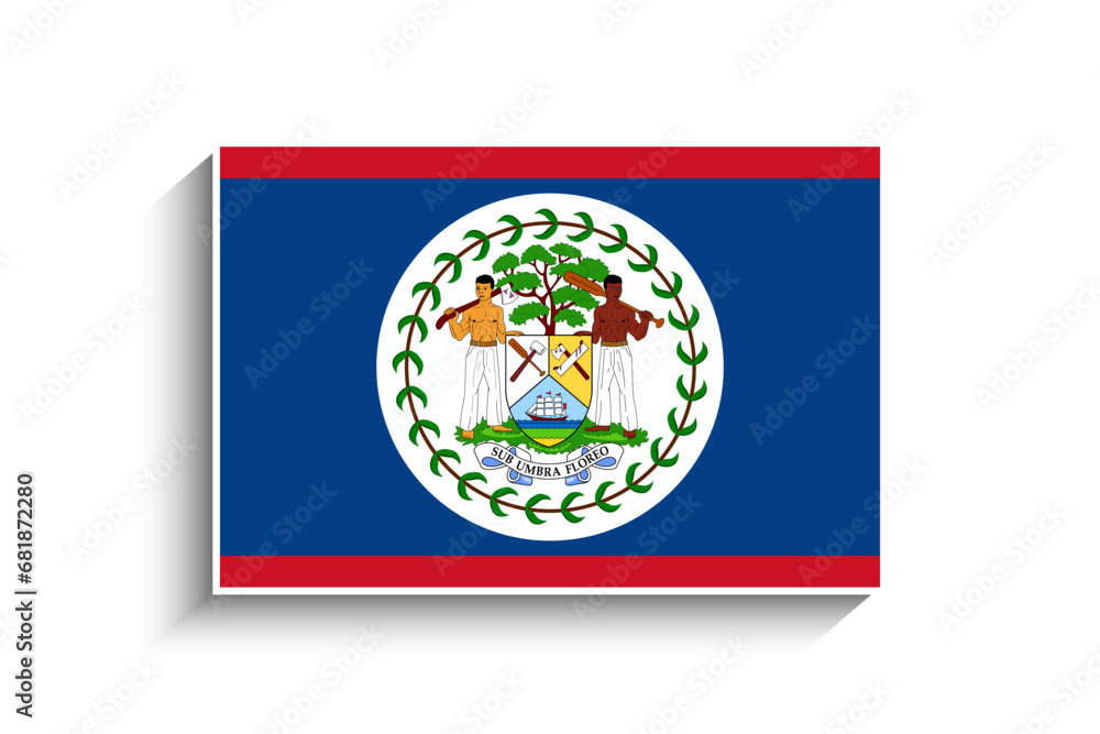 Flat Rectangle Belize Flag Icon
